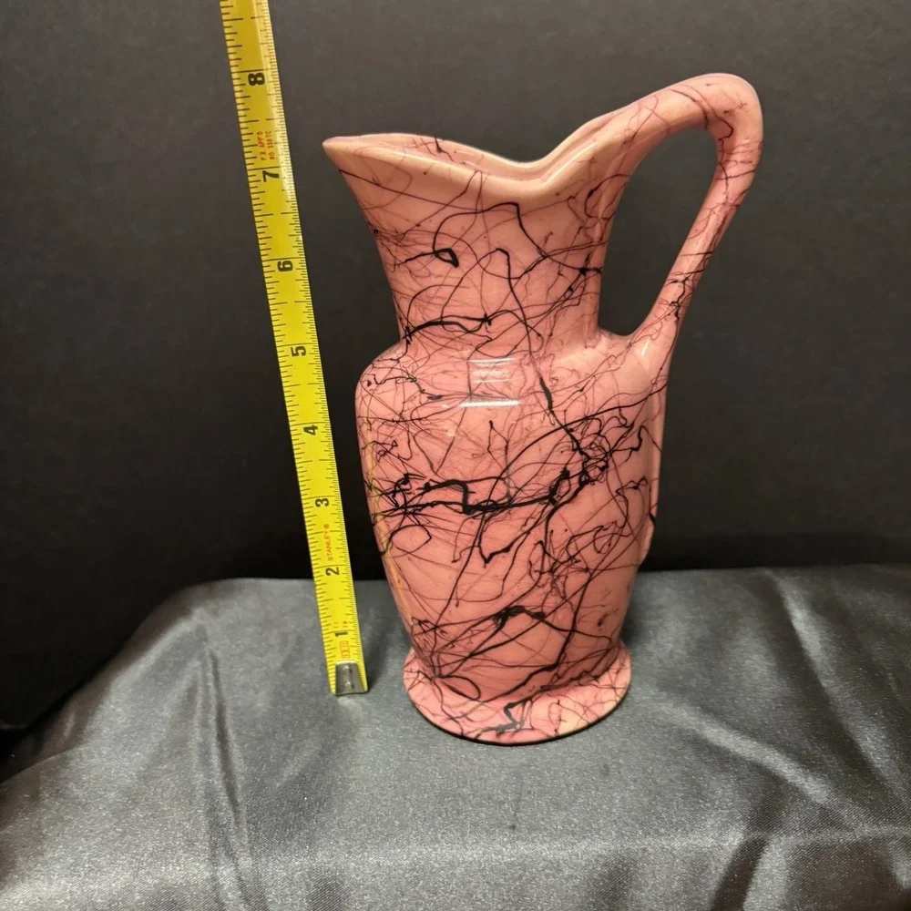 Vintage McCoy Pottery Pink/Black Swirl  7